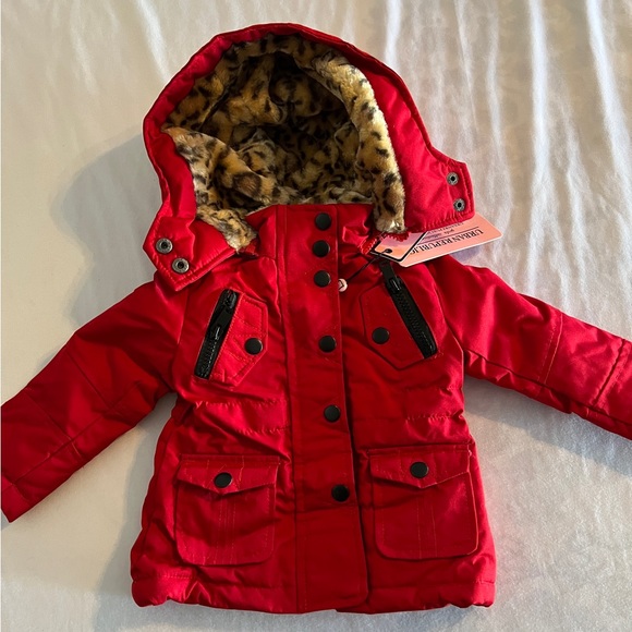 12M Urban Republic Toddler Little Kids Quilted Lined COAT Hooded Girls Jacket Re - Picture 6 of 11